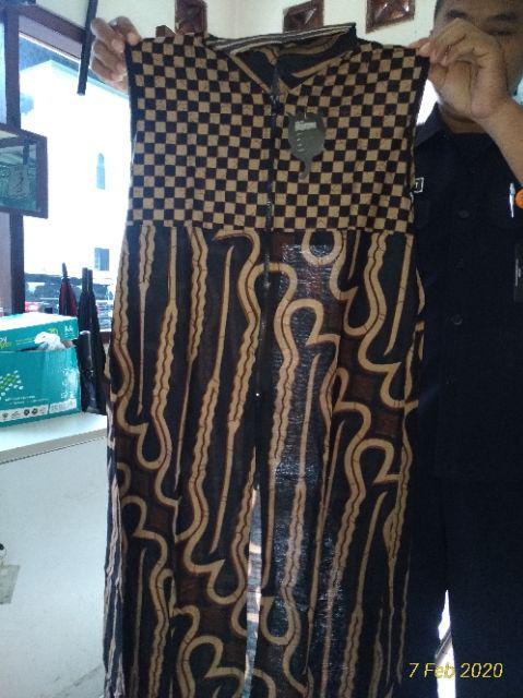 Maxi Cardi Genes Batik Parang Ireng Rompi Panjang Outerwear