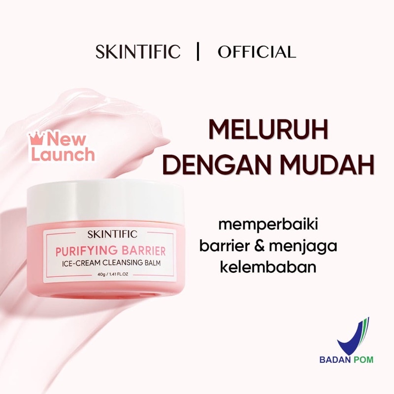 Skintific Purifying Barrier Ice Cream Cleansing Balm 40gr - pembersih make up