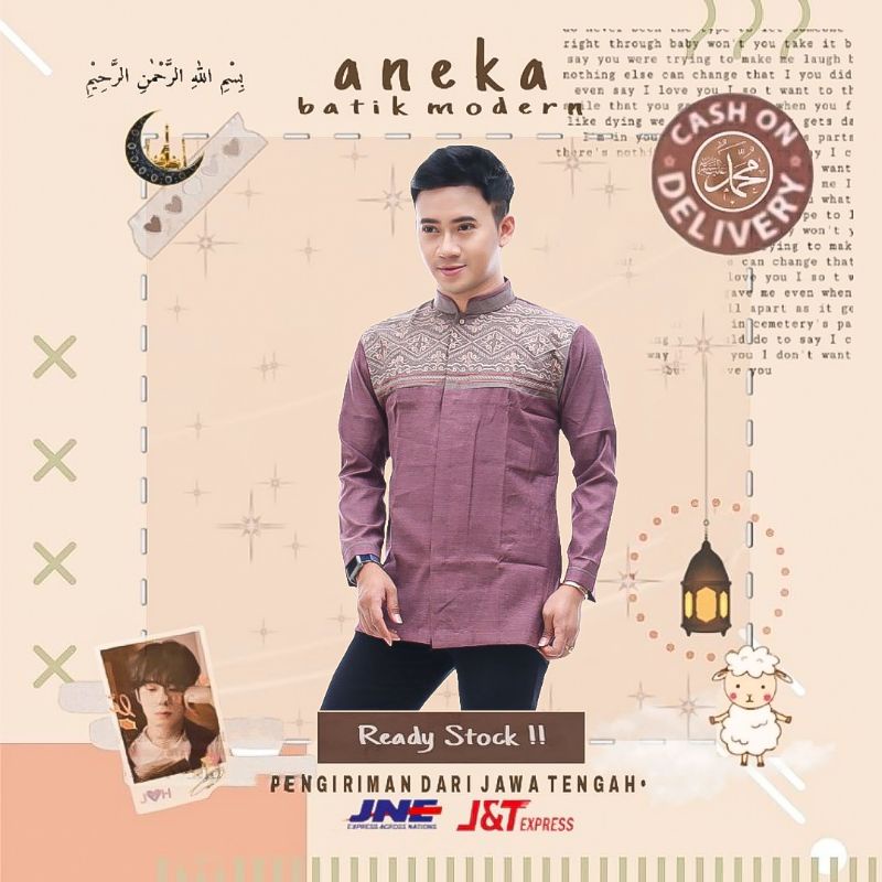 ATASAN BAJU MUSLIM PRIA LENGAN PANJANG BAJU KOKO KURTA QURTA BORDIL BORDIR RANTE RANTAI KATUN MADINA