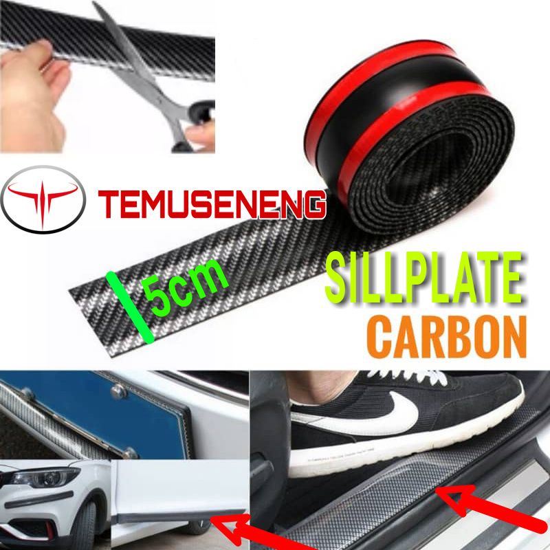 Lebar 7Cm 5Cm Sill Plate 3D Sillplate Carbon Pelindung Alas Pijakan Karpet Pintu Bemper Mobil Murah