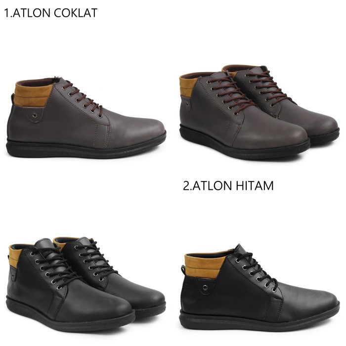 BOOTS PRIA Sepatu Kickers Atlon Semi Boots Casual Kerja Kulit Sintetis Murah - BISA COD