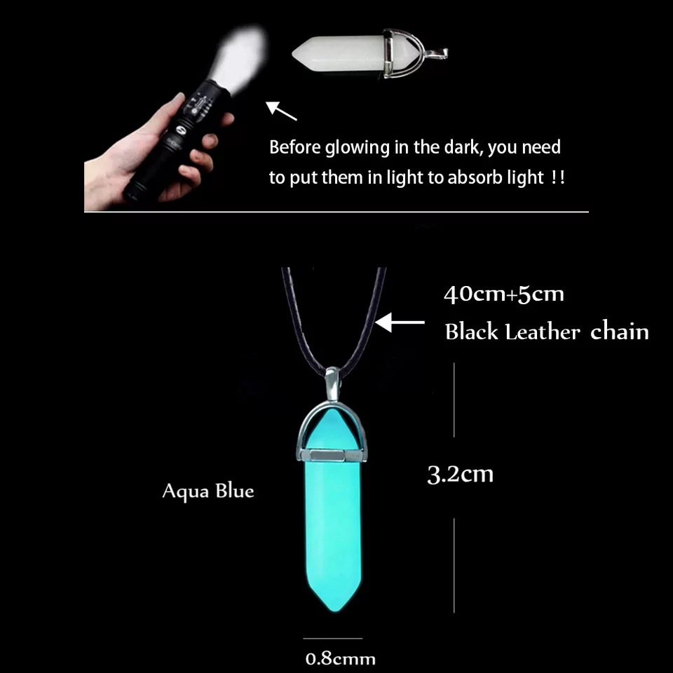 Kalung Rantai Dengan Liontin Batu Kristal Hexagram Natural Warna Turquoise Untuk Wanita