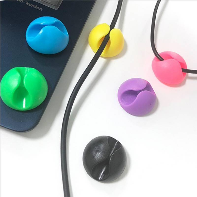 1PCS Cable Management Organizer Soft Silicone Cable Winder Colorful Desktop Wire Organizer Cord Protector Holder Clip