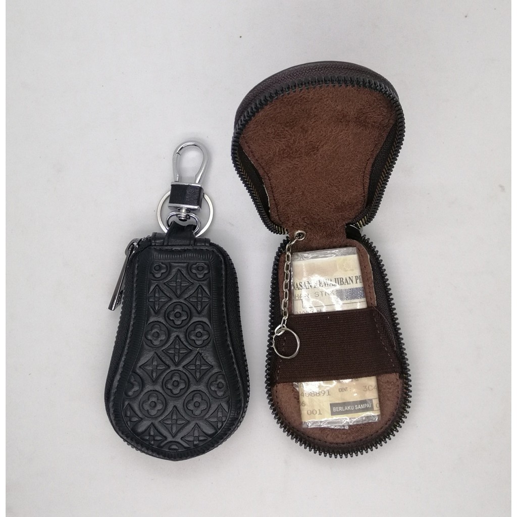 Dompet Remote Mobil dan STNK, Kulit Asli, Tanpa Logo Semi reject