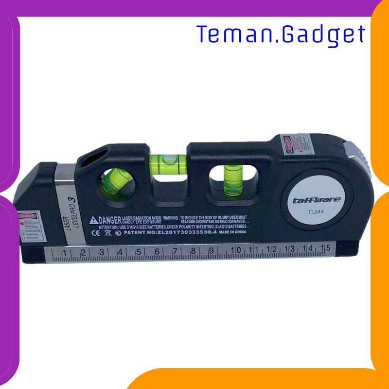 TG-DE248 Taffware LEVELPRO3 Penggaris Laser Horizontal 250CM + Waterpass