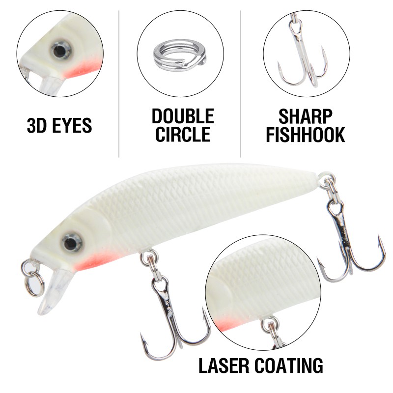 Umpan Mancing luminous Jig Umpan Mancing Alat Pancing Alat Pancing Murah Minnow 7.6g-10g Top Water Lure CrankSet relix nusantara CrankBait Umpan Pancing Umpan Ikan Vib Umpan Pancing Buatan Kail Pancing