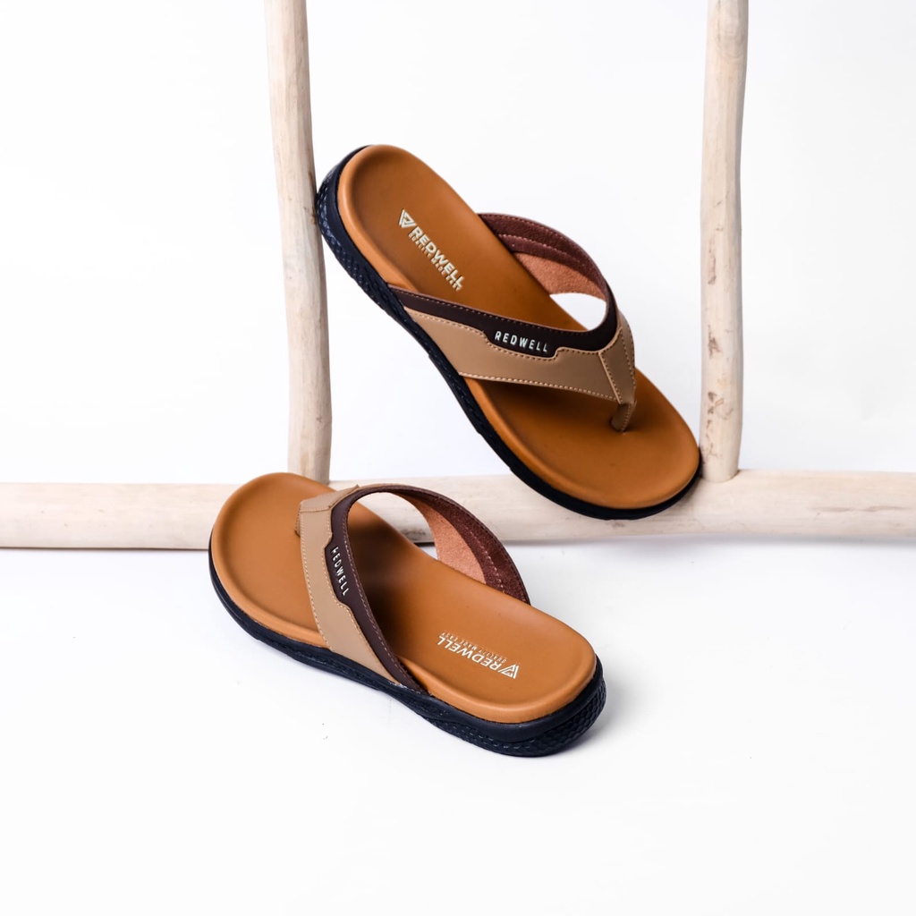 BIG SALE SANDAL PRIA KULIT  /BRAND REDWELL  KASUAL TERBARU TERLARIS BISA BAYAR DITEMPAT