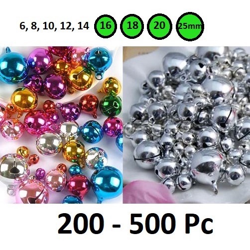 Bell lonceng kelintingan Warna Warni &amp; Silver Emas Uk 16-25mm Harga/200-500pc