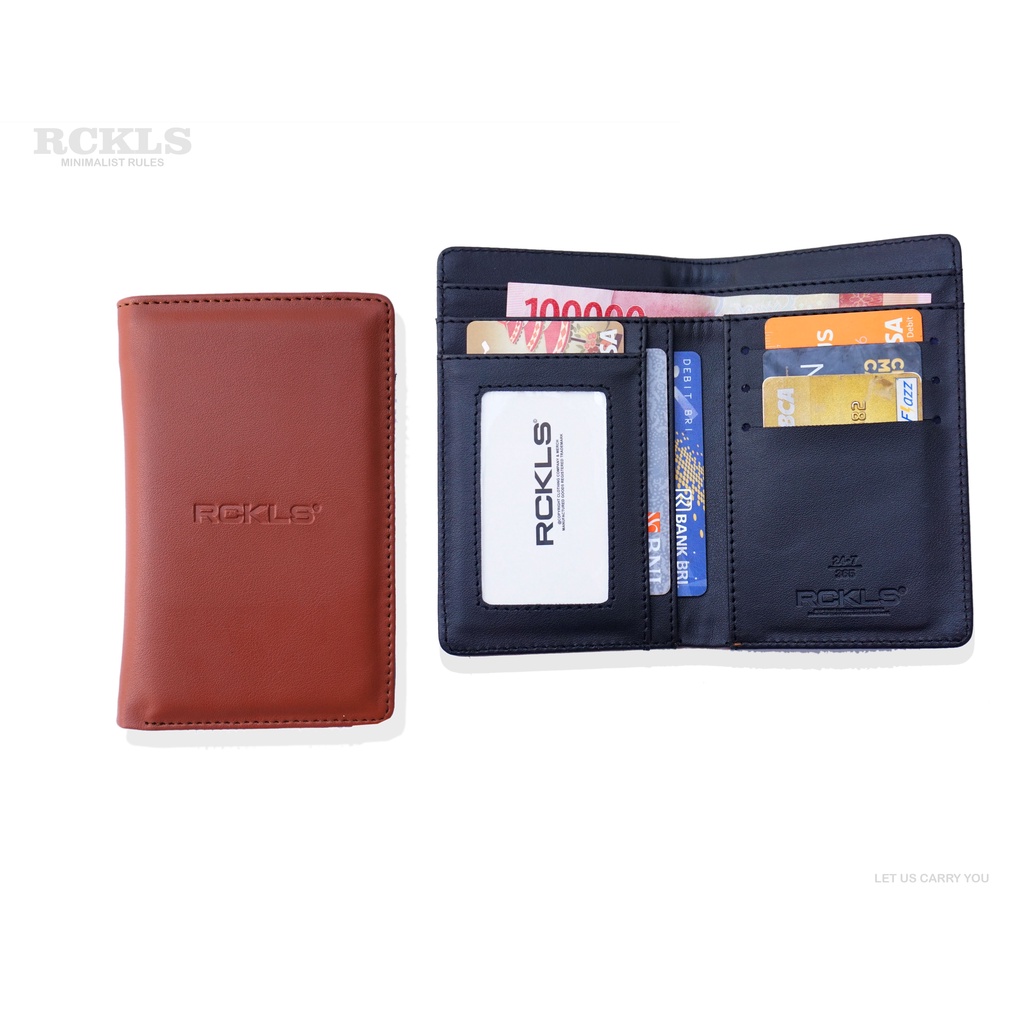 RCKLS. Dompet Pria Wanita 3/4 Pu Sintetis-Hitam|Tan|Brown-SADDLE RCKLS MEDIUM