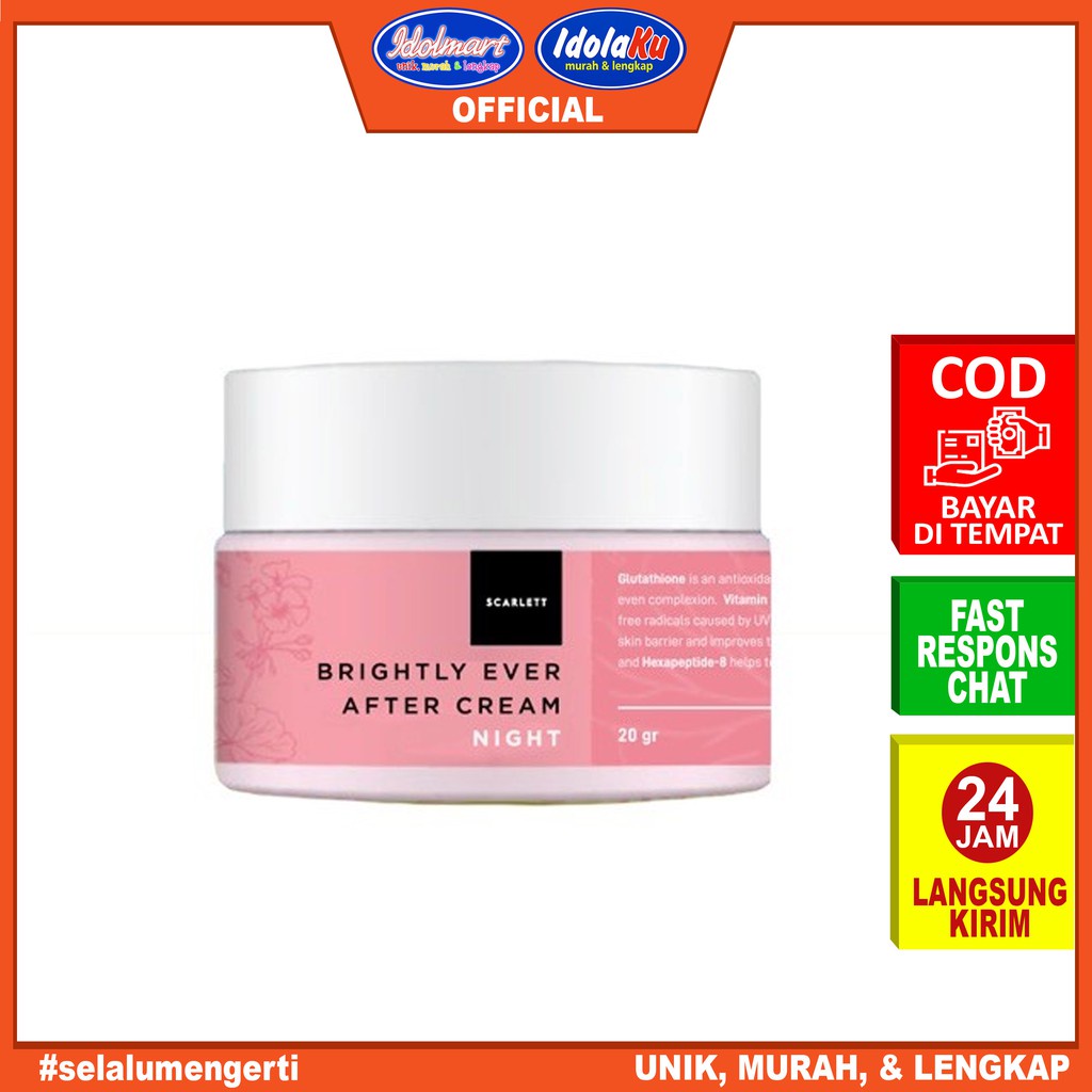 IDOLAKU Scarlett Whitening Brightly Ever After Night Cream 20gr