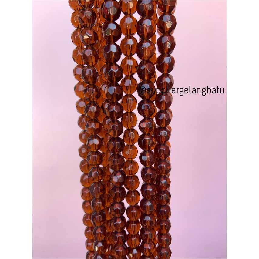 kristal bola dunia cutting 10mm Brown quartz COKLAT TUA kuarsa acc