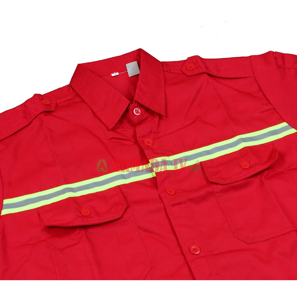 Baju Wearpack PENDEK MERAH Scotlet Hijau Baju Kerja Safety