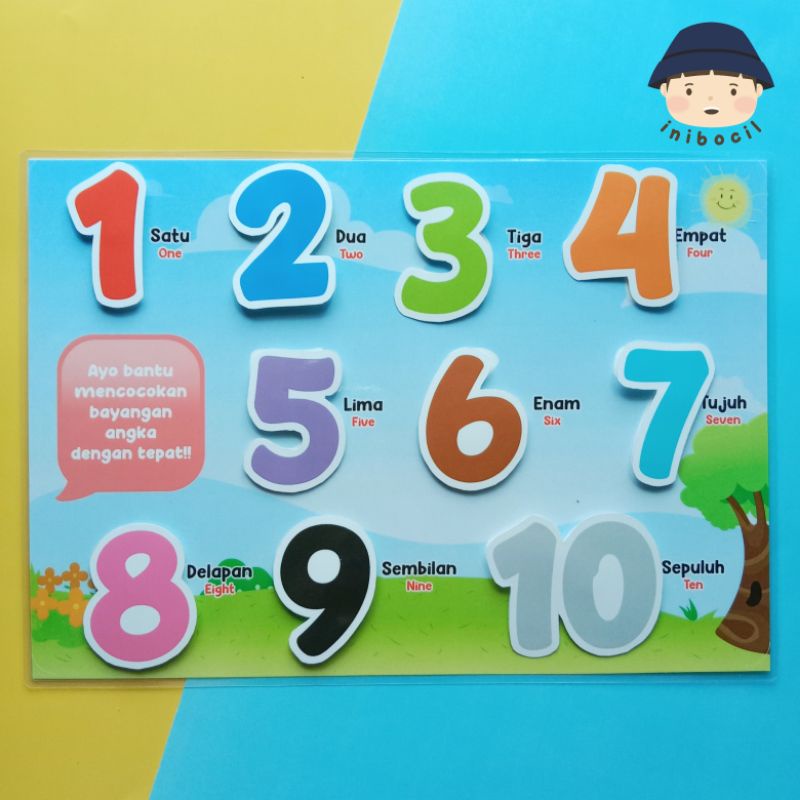 Mainan Edukasi Anak 2-5 thn Activity Kit Memasangkan Angka by inibocil