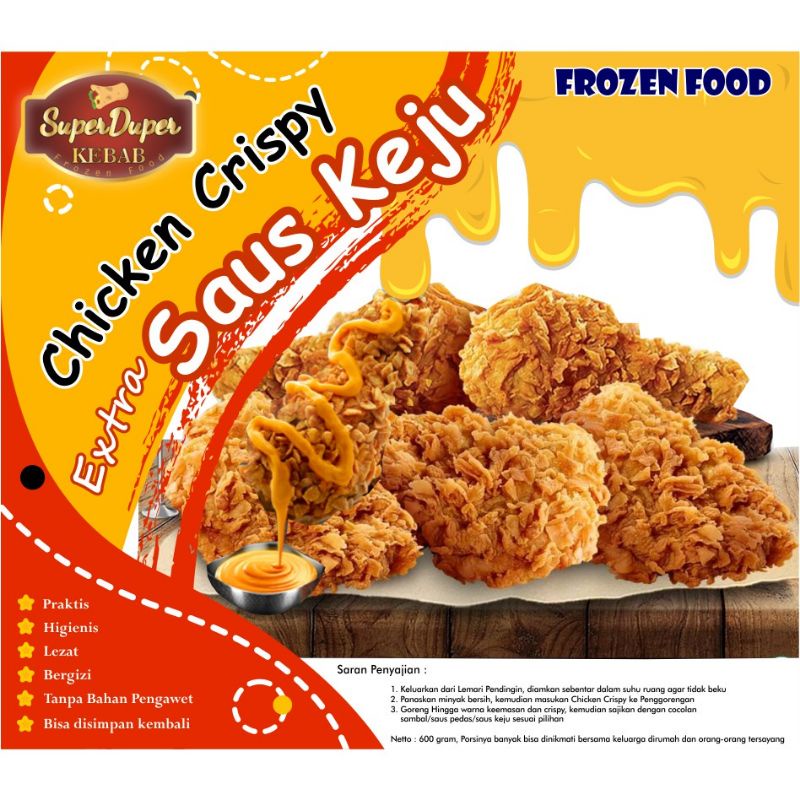 

CHICKEN CRISPY w/ EXTRA SAUS KEJU - CHICKEN CRISPY FROZEN BY SUPER DUPER KEBAB (GOSEND ONLY‼️)