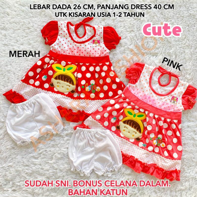 DRESS YLIN Y-LIN ANAK PEREMPUAN CEWEK BATITA 1 2 TAHUN ROK LUCU KATUN SNI MURAH BAGUS ADEM LEMBUT