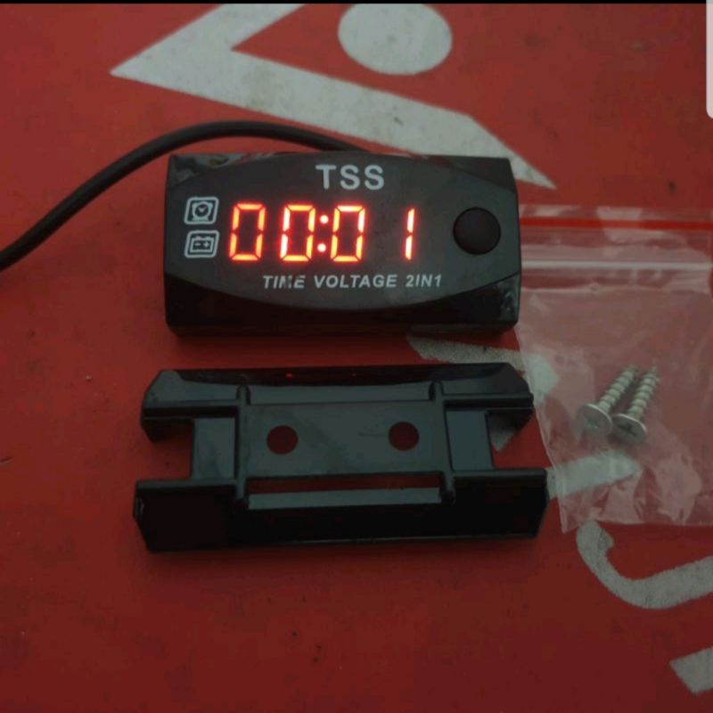 Voltmeter aki 2 in 1 Plus jam voltmeter 2 mode aki plus jam