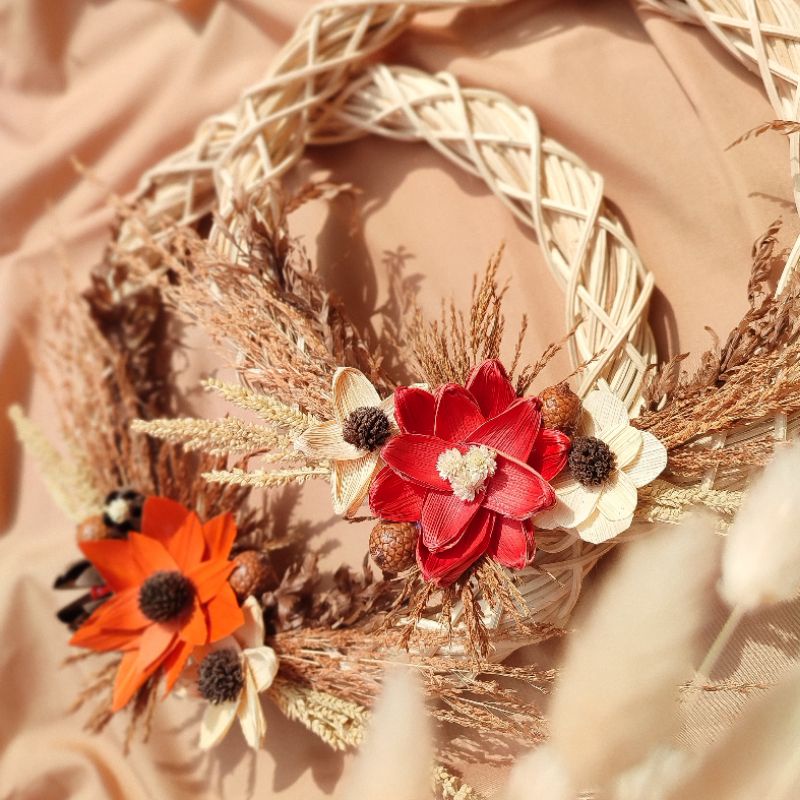 Hiasan Dinding Rotan | Ring Rotan | Driedflower Walldecor