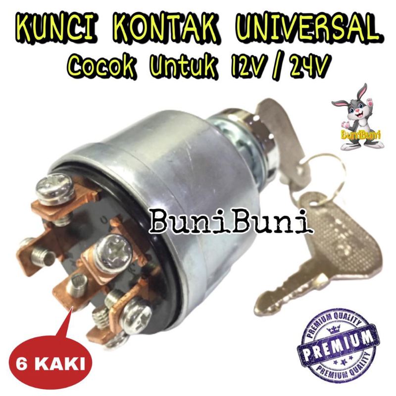 Kunci Kontak Mobil / Kunci Starter Switch Rubahan Untuk Mobil &amp; Mesin Kaki 6 Pin Universal E138