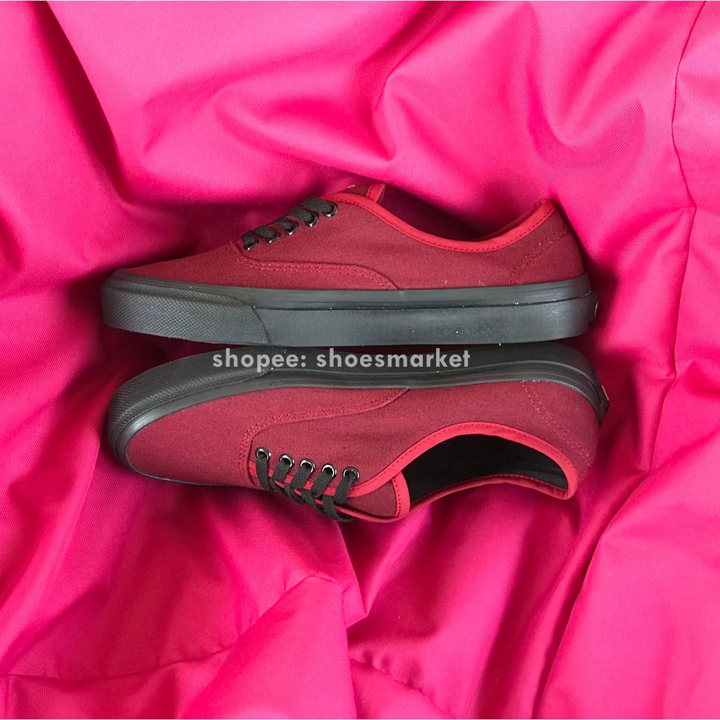 OBRAL SEPATU VANS AUTHENTIC MAROON BLACK