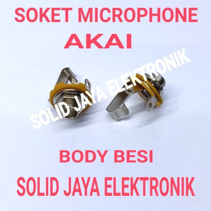 SOKET MIC AKAI BESI SOCKET AKAI MIC BESI - FEMALE AKAI MICROPHONE INPUT SOCKET SOKET GITAR BOX