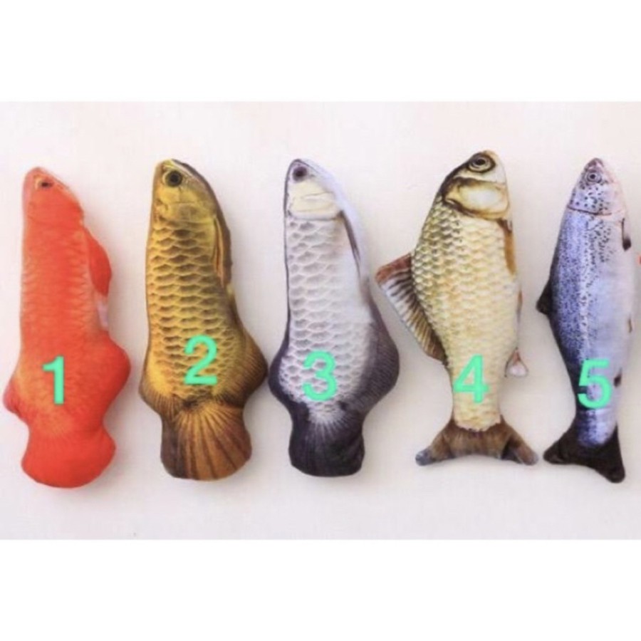 Mainan Kucing Catnip Boneka Ikan Bantal Plush Bentuk Lucu Cat Nip Toys