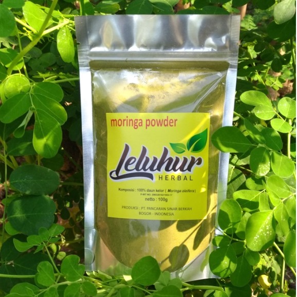 

Kelor bubuk (Bubuk kelor, Moringa powder, Leluhur)