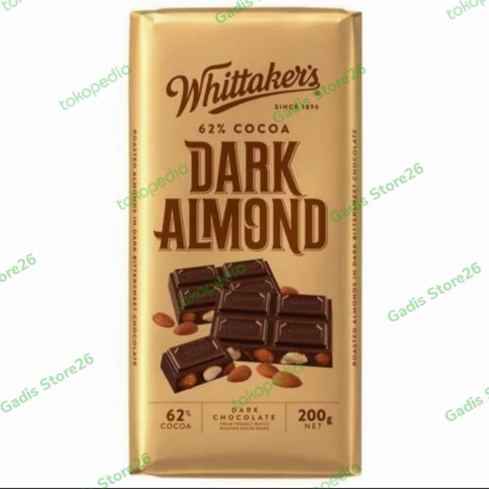 

COKELAT WHITTAKERS DARK ALMOND 200 GR