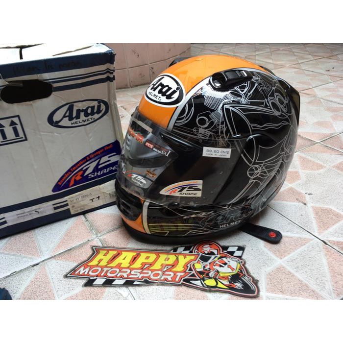 HELM FULLFACE ARAI ORIGINAL JAPAN RAPIDE IR DUCATI KTM ORANGE GLOSSY