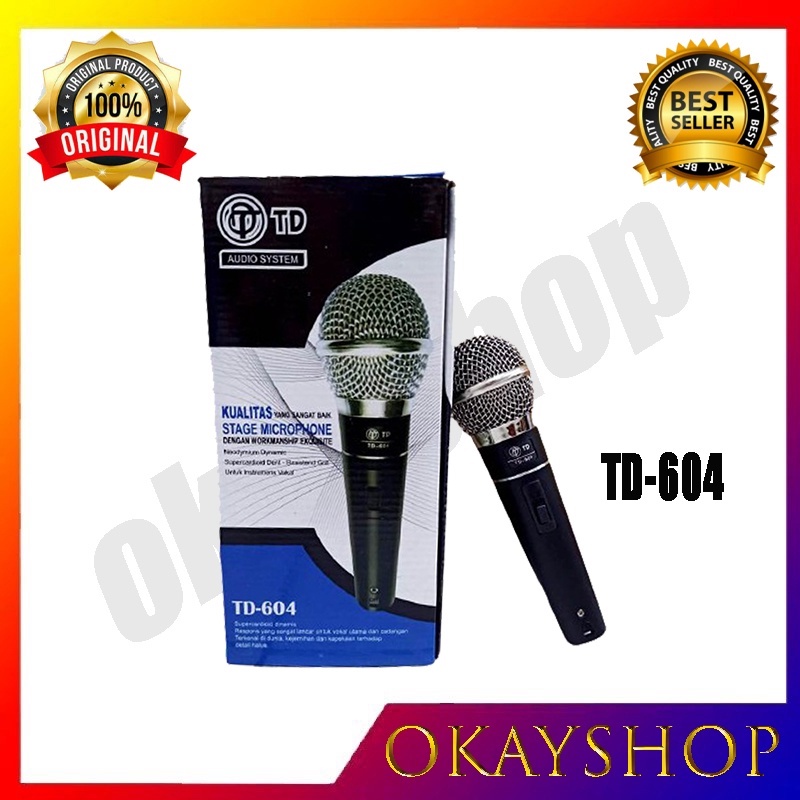 Okayshop MIC karaoke Kabel MICROPHONE Twindog TD604