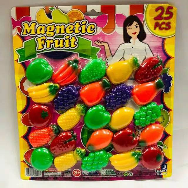 Mainan buah magnet 25pcs