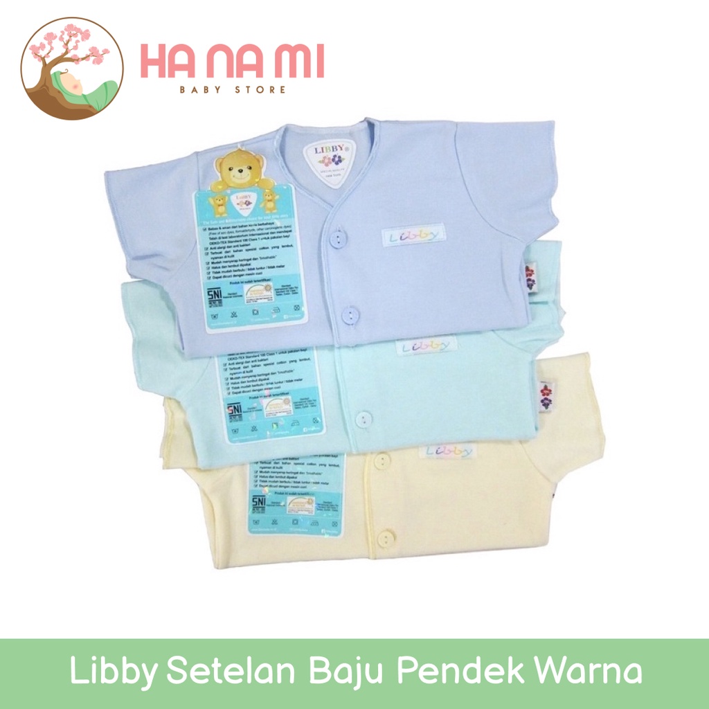 Libby Setelan Baju Bayi Pendek Warna