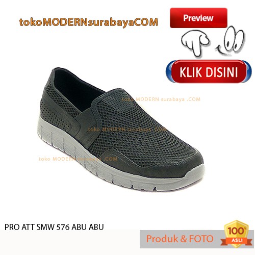 PRO ATT SMW 576 ABU ABU Sepatu Pria Slip On Karet