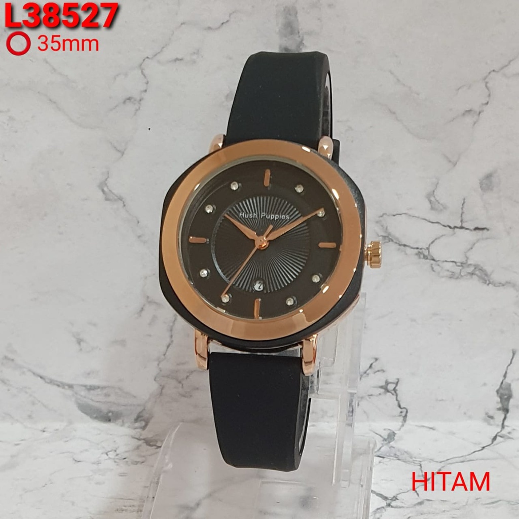 JAM TANGAN WANITA HUSH PUPPIES 38527 FREE BOX TALI RUBBER TERMURAH TERBARU