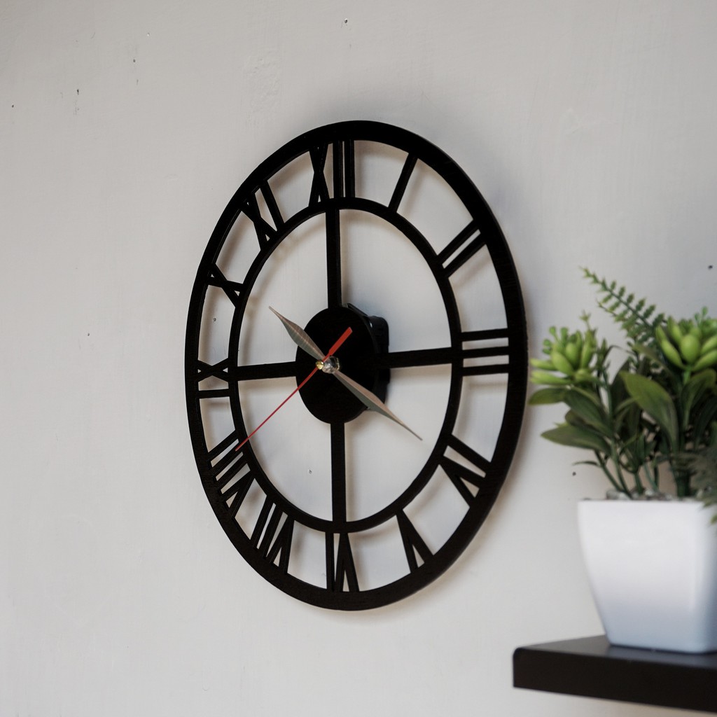 Jam dinding ukir unik kayu-3