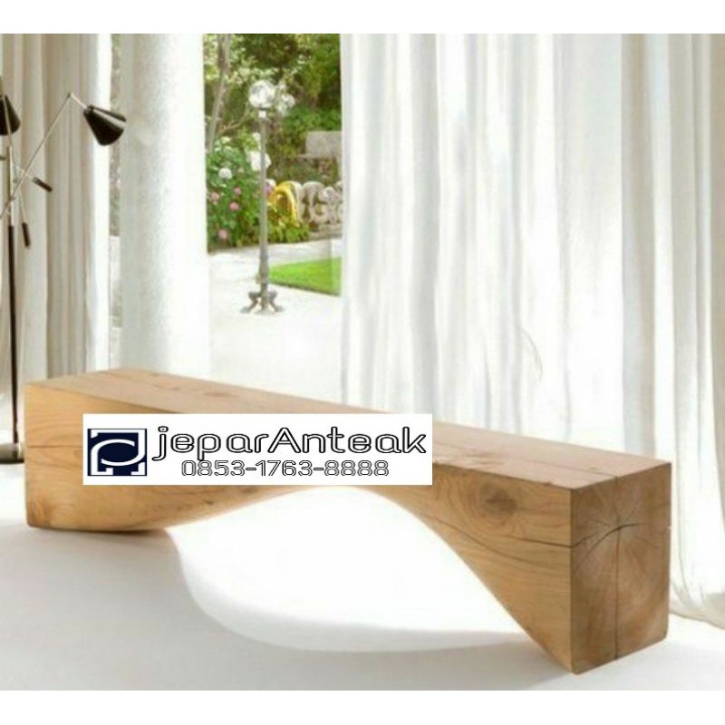 balok kayu trembesi / bench kayu solid / bangku kursi utuh