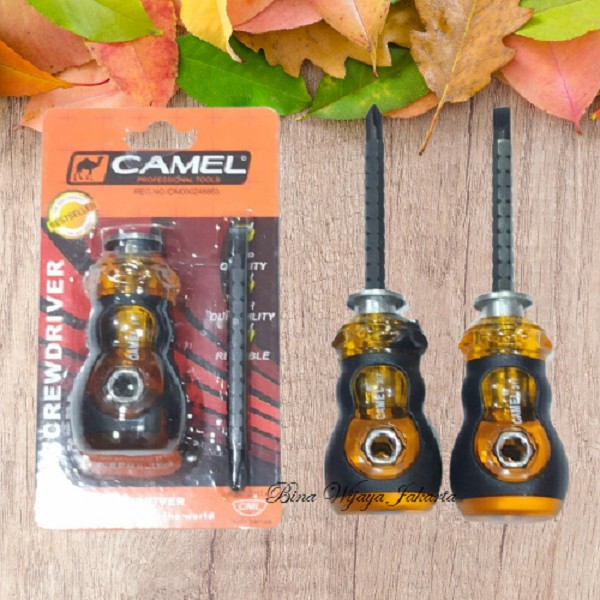 Obeng Bolak Balik Mini CAMEL Obeng Cebol Obeng Pendek Obeng BB Magnet CAMEL