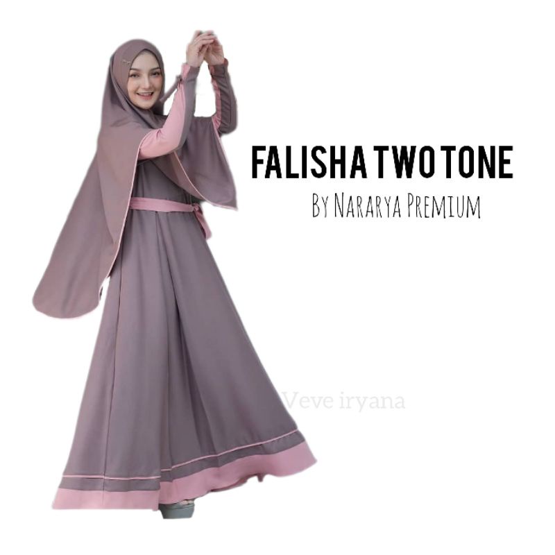 gamis terbaru falisha two tone by nararya premium