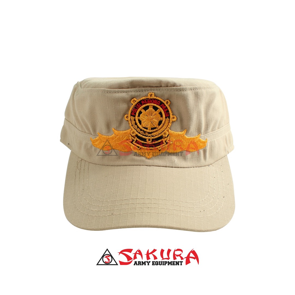 Topi Komando POL PP Wing Cream Topi Satpol PP