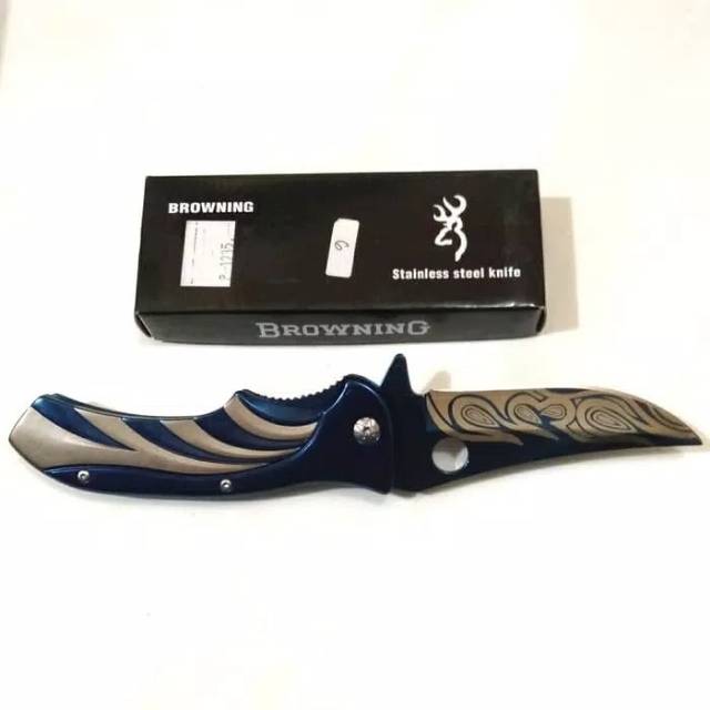 Pisau lipat browning survival kit biru