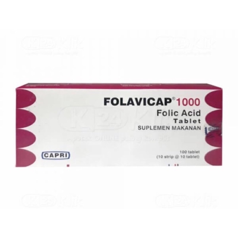 Folavicap 1000 strip 10 tablet ( memenuhi asam folat ibu hamil )