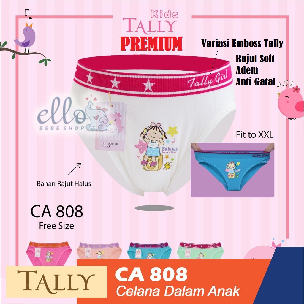 CD Segitiga PREMIUM Rajut Super Soft Anak Perempuan Tally 808 / Celana Dalam Kids Anak Cewek Tally