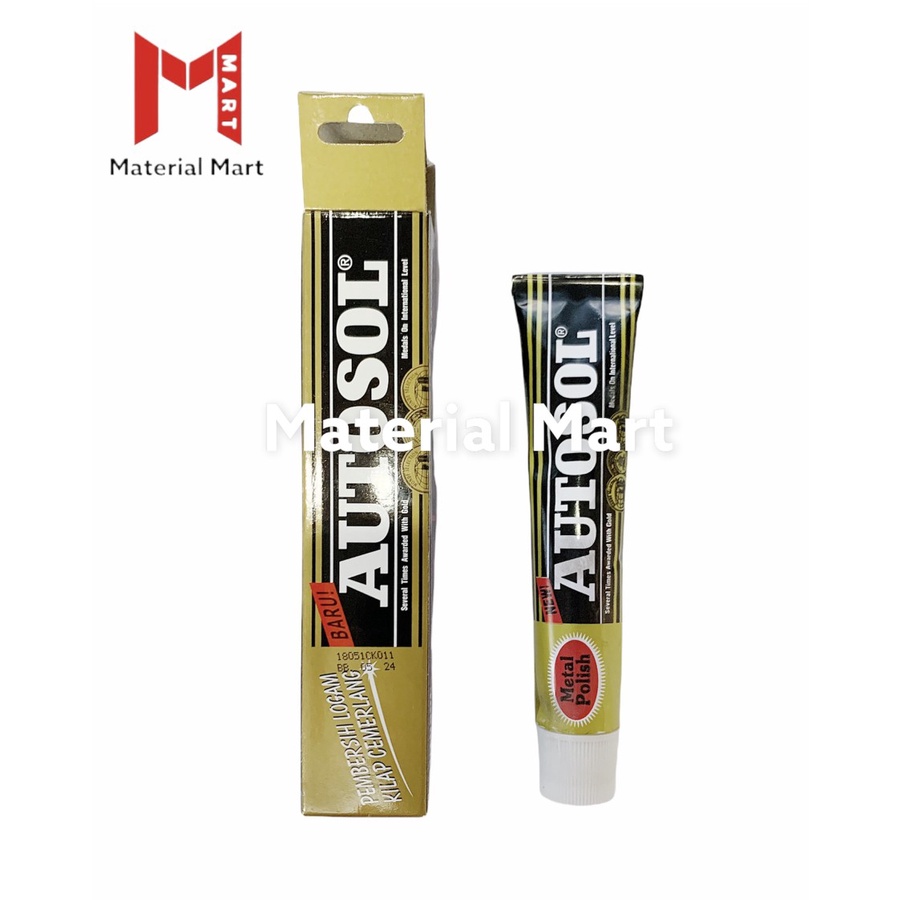 Autosol Metal Polish 50 Gram ASLI | Pengkilap Stainless Besi Logam 50G | Material Mart