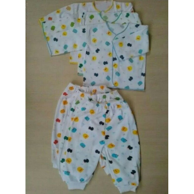 3 pcs setelan baju shankusen panjang - new born SNI