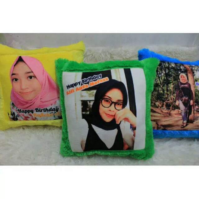 Bantal foto bulu rasfur karindo