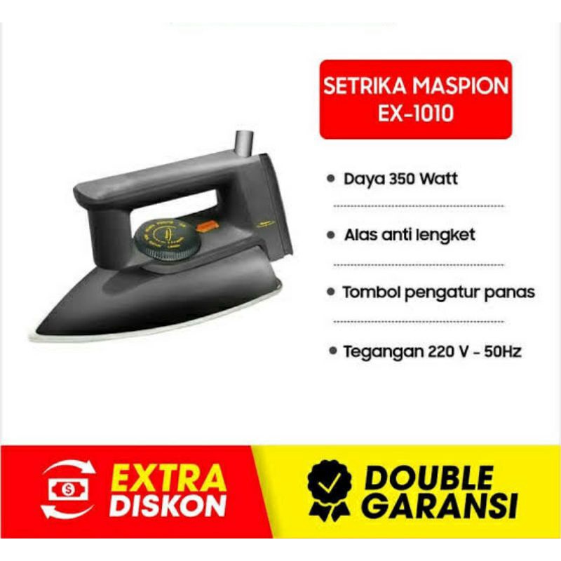 SETRIKA MASPION EX 1010 NON STICK COATING