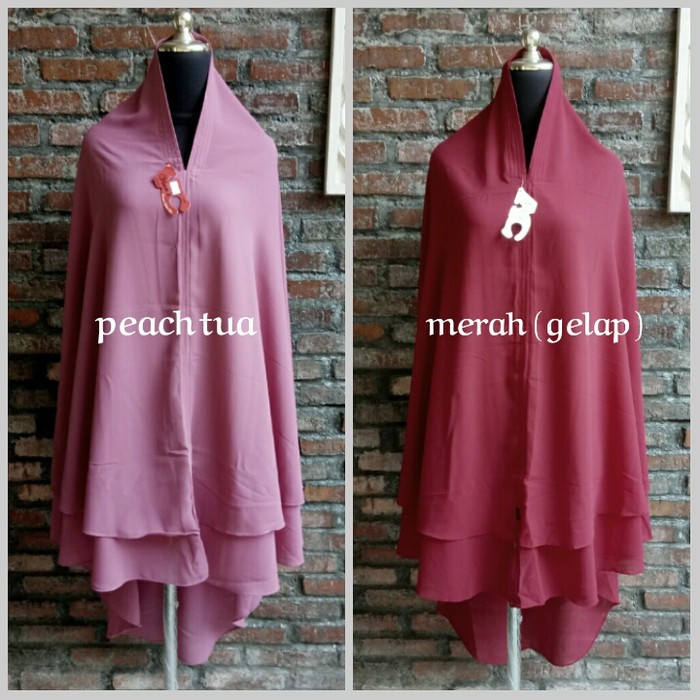 Khimar 2 layer jumbo / sifon ceruty /jilbab syarii/ hijab - sesuai gambar