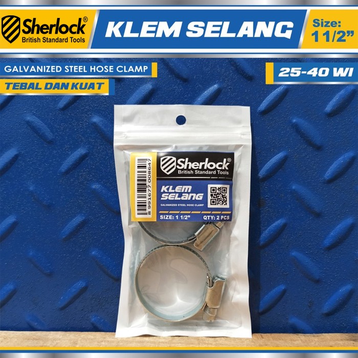 Klem Selang / Hose Clamp Gas Sherlock 1.5&quot; (1 kotak isi 2 pcs)