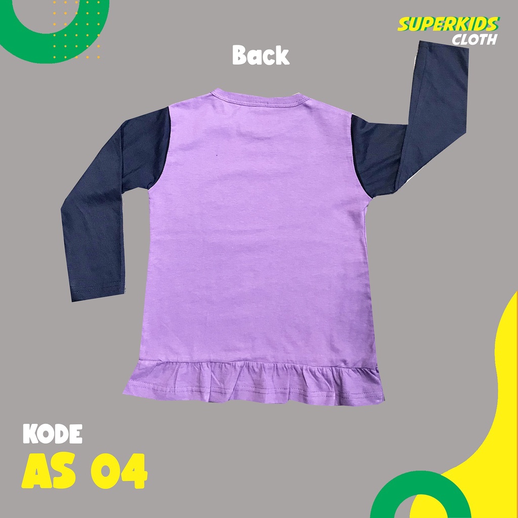 BAJU ANAK PEREMPUAN / KAOS ANAK PEREMPUAN / PAKAIAN ANAK CEWEK KAOS ANAK PEREMPUAN LENGAN PANJANG SUKA BERSEDEKAH ECER GROSIR SUPERKIDS CLOTH 1 - 11 TAHUN