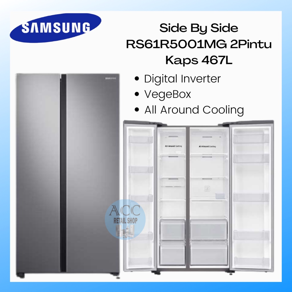 KULKAS SAMSUNG 2 PINTU SIDE BY SIDE RS61R5001M9