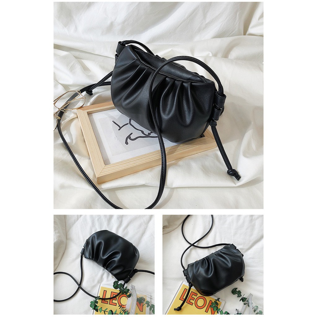 TAS SELEMPANG WANITA MURAH FLEMI IMPORT KOREA TERBARU MINI KECIL FASHION BATAM ABG CROISSANT KERUT